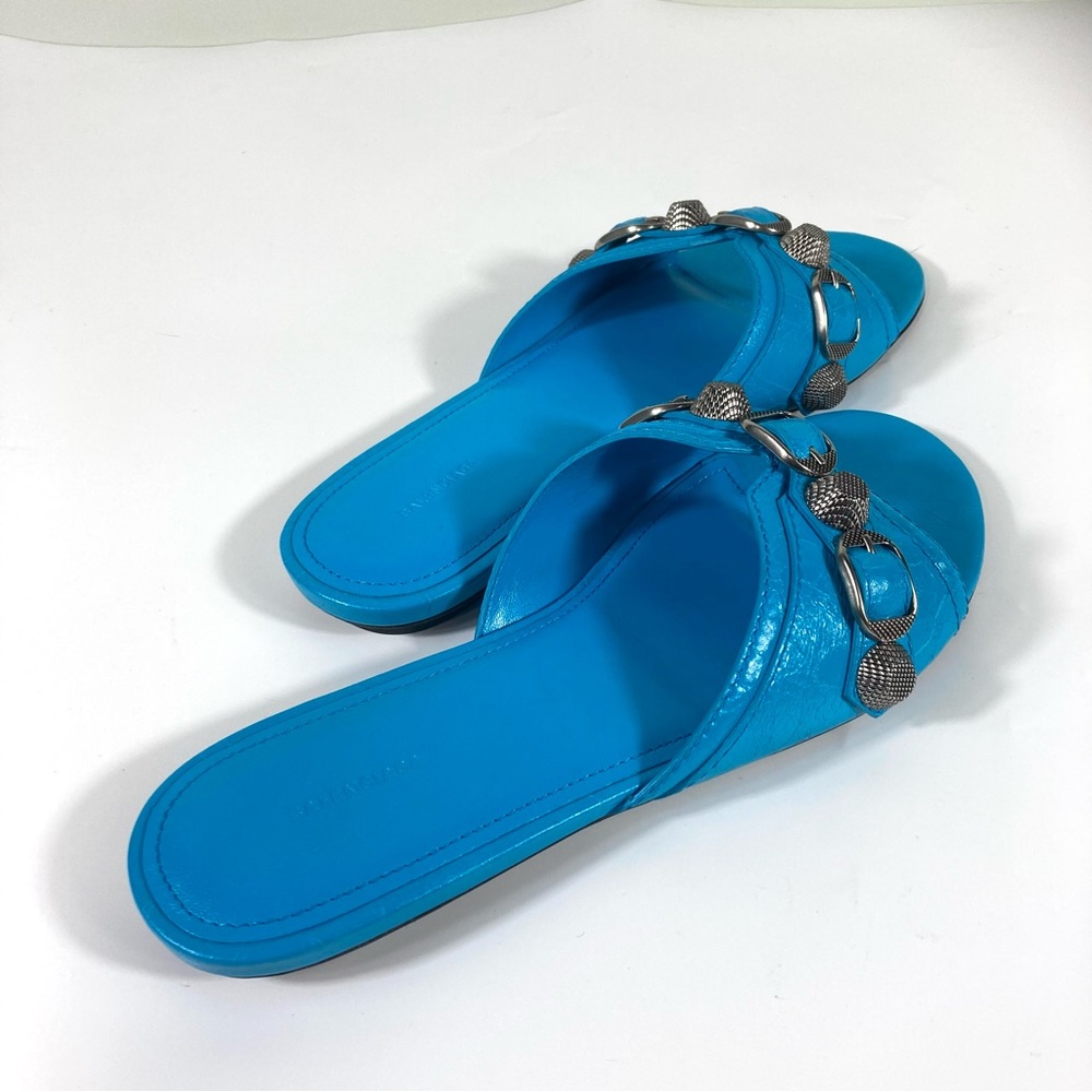 NWB Balenciaga Cagole Slide Sandal Cyan Size 36.5EU 6.5US 694342WAD4E - Picture 11 of 17